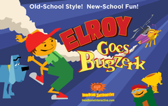 Elroy Goes Bugzerk logo on its tile background